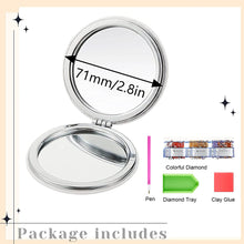 Load image into Gallery viewer, DIY Diamond Painting Makeup Mirror Portable Diamond Art Mosaic Makeup Mirror
