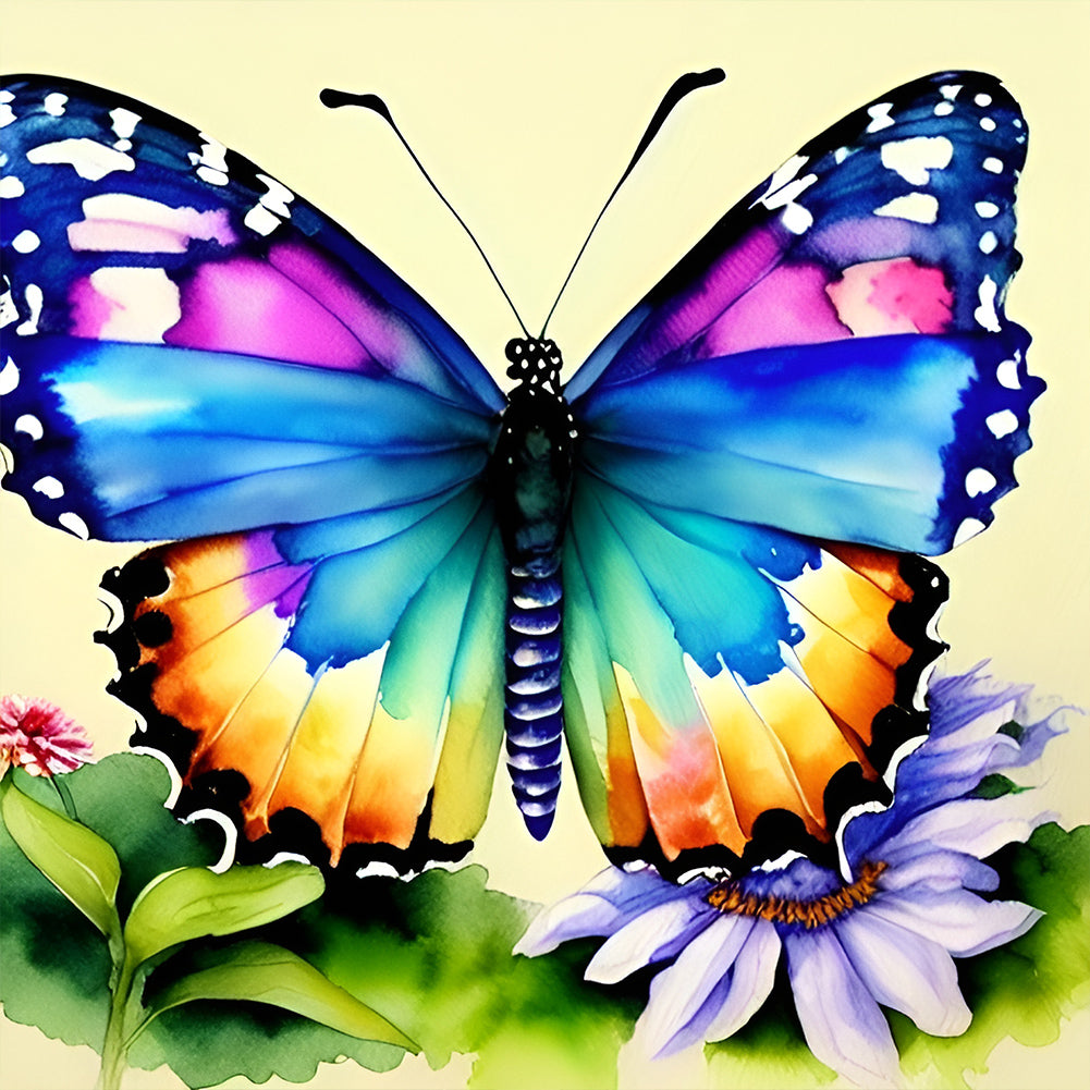 Diamond Painting - Full Round - butterfly in the garden (30*30CM)