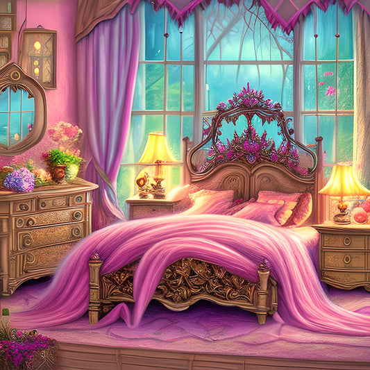 Diamond Painting - Full Round - princess bedroom (30*30CM)