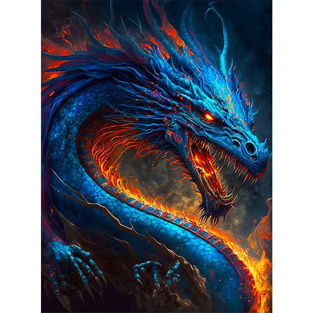 Diamond Painting - Full Square - western blue dragon (45*60CM)