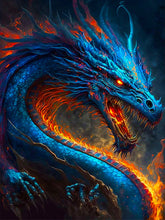 Load image into Gallery viewer, Diamond Painting - Full Square - western blue dragon (45*60CM)

