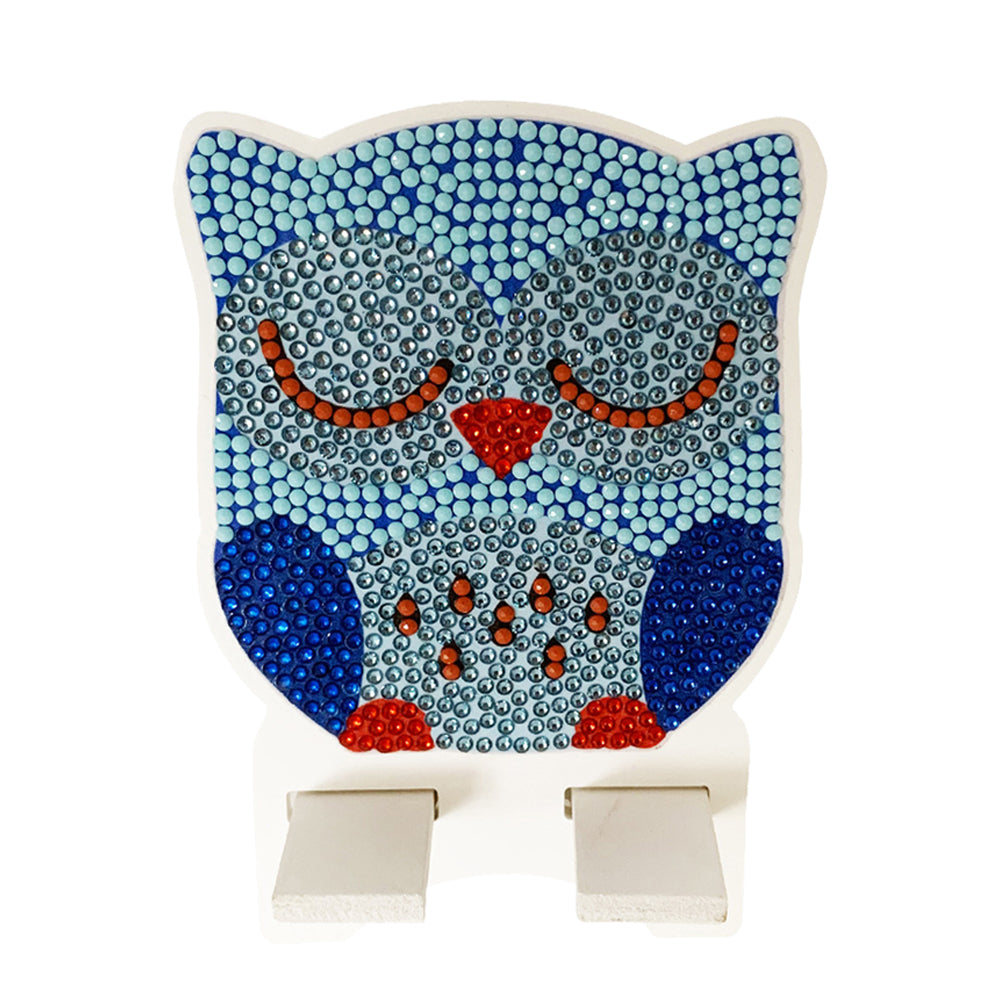 DIY Diamond Painting Phone Holder for Desktop Crystal Resin Craft (Owl 2)