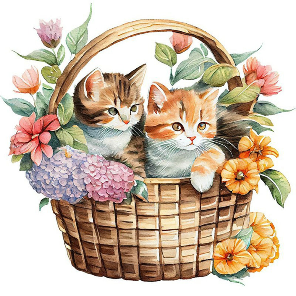 Diamond Painting - Full Round - flower basket (30*30CM)