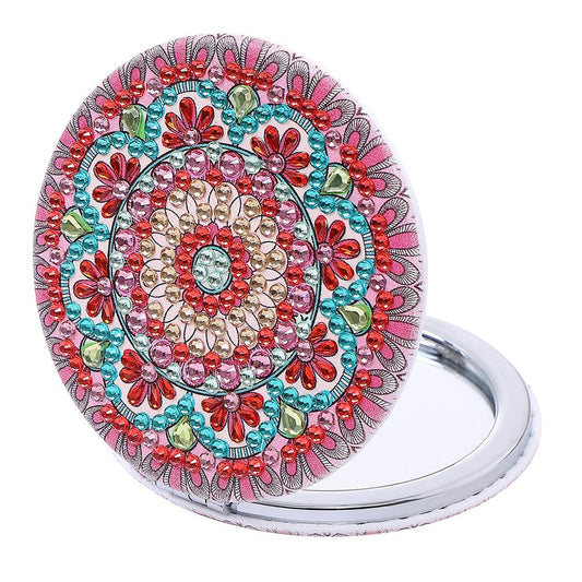 DIY Diamond Painting Makeup Mirror Mandala Pattern Portable Pocket Mirror (004)