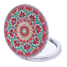 Load image into Gallery viewer, DIY Diamond Painting Makeup Mirror Mandala Pattern Portable Pocket Mirror (004)
