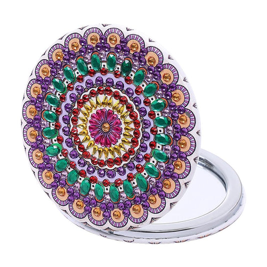 DIY Diamond Painting Makeup Mirror Mandala Pattern Portable Pocket Mirror (003)