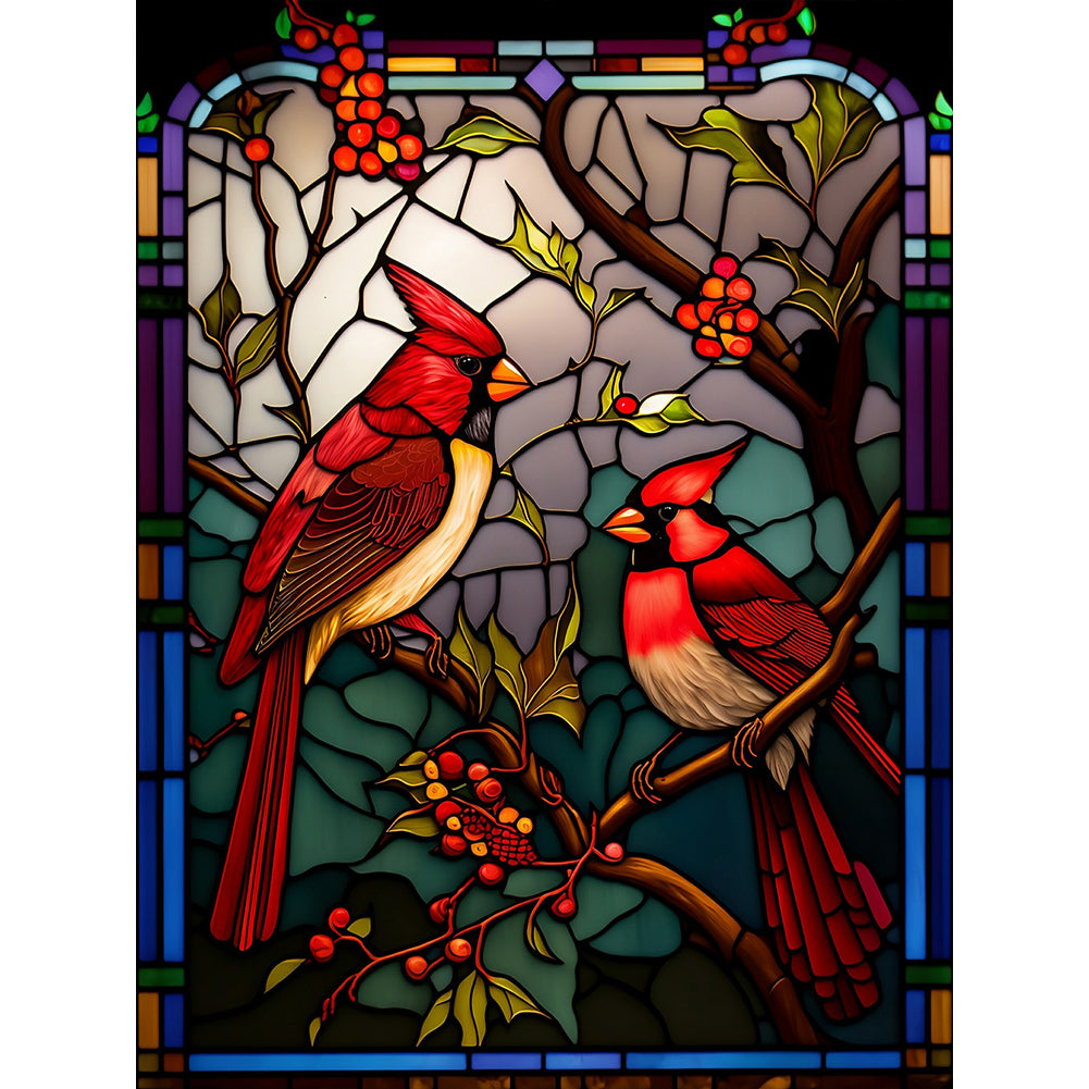 Diamond Painting - Full Round - Cardinal glass painting (30*40CM)