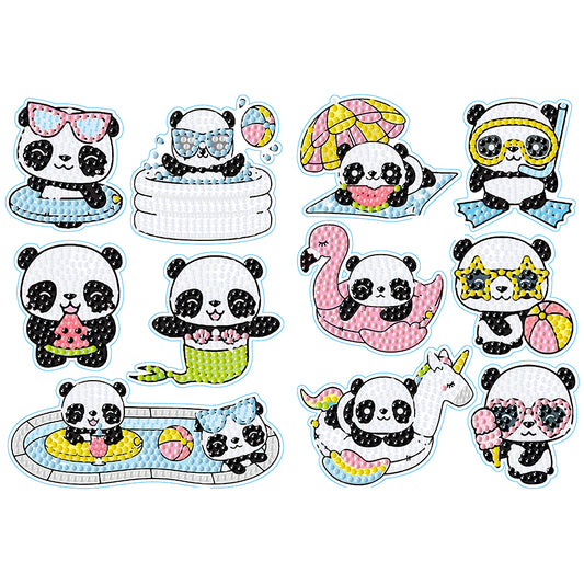 2pcs Diamond Painting Sticker Kit 5D DIY Animal Diamond Art Gem Sticker (BT200)