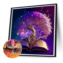 Load image into Gallery viewer, Diamond Painting - Full Round - tree of wisdom in book (30*30CM)
