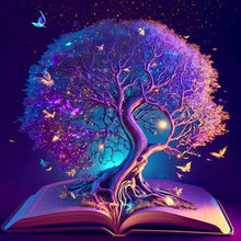 Load image into Gallery viewer, Diamond Painting - Full Round - tree of wisdom in book (30*30CM)
