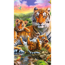 Load image into Gallery viewer, Diamond Painting - Full Round - parent-child tiger (40*70CM)

