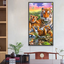 Load image into Gallery viewer, Diamond Painting - Full Round - parent-child tiger (40*70CM)
