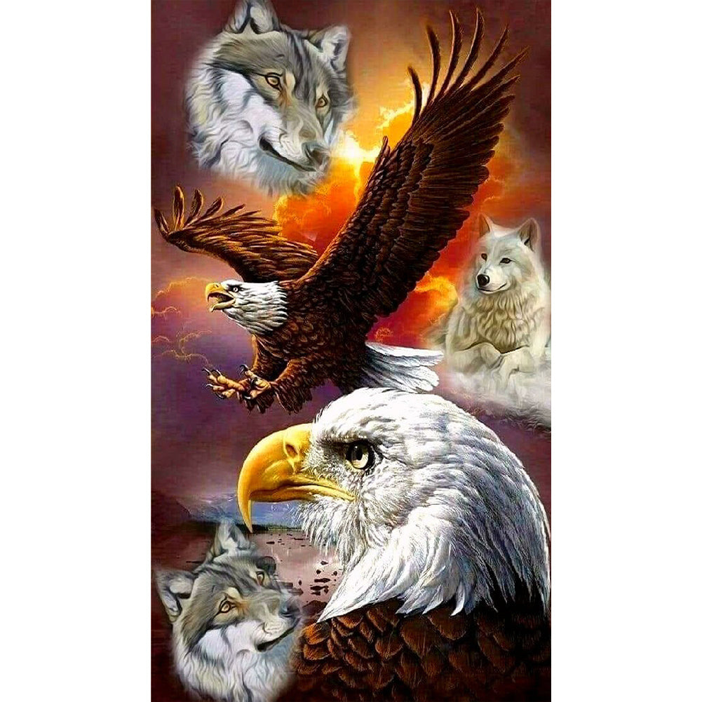 Diamond Painting - Full Round - eagle and wolf (40*70CM)