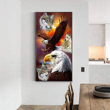 Load image into Gallery viewer, Diamond Painting - Full Round - eagle and wolf (40*70CM)
