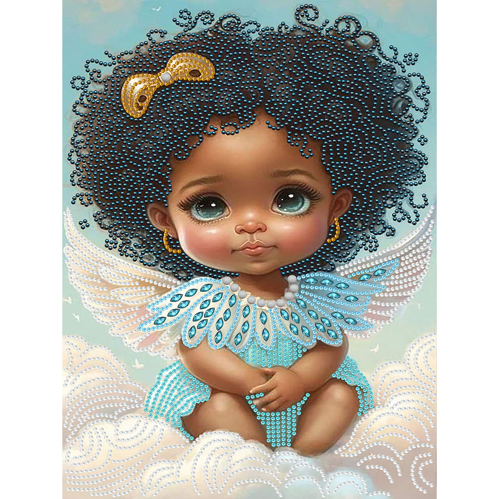Diamond Painting - Partial Special Shaped - angel little girl (30*40CM)