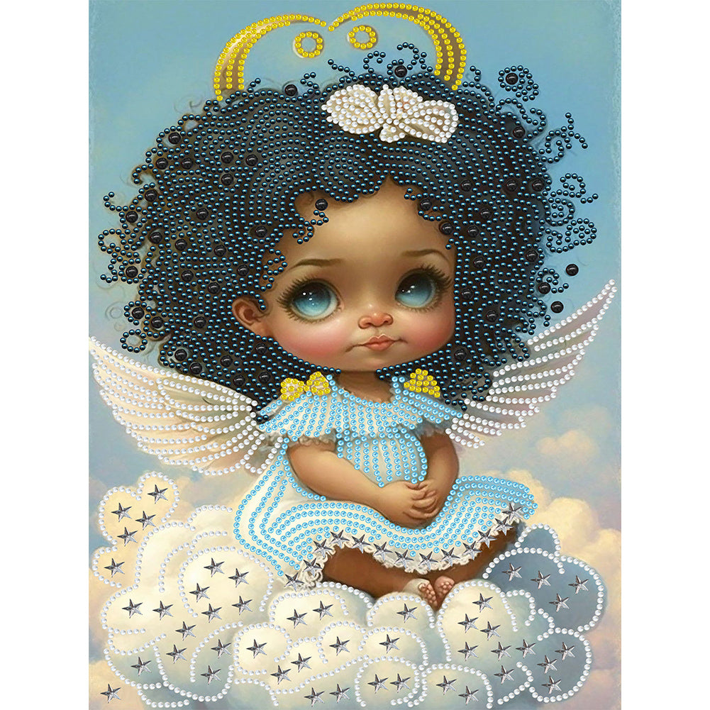 Diamond Painting - Partial Special Shaped - angel little girl (30*40CM)