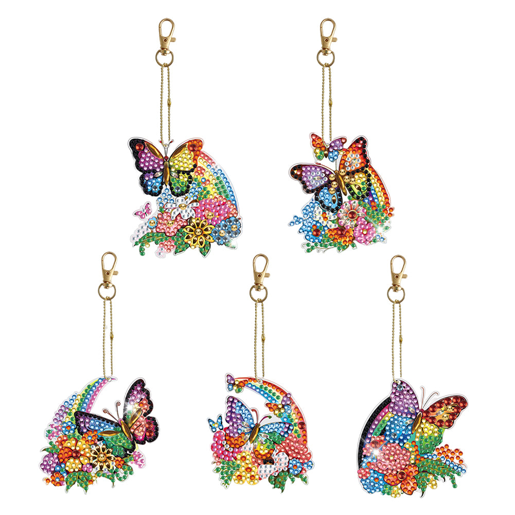 DIY Diamond Art Keychains Diamond Mosaic Kit Point Drill Key Ring (GJ042)