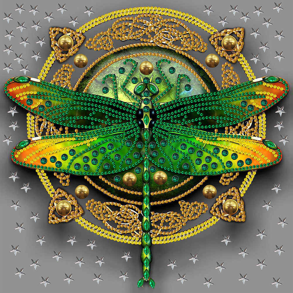 Diamond Painting - Partial Special Shaped - butterfly dragonfly (30*30CM)