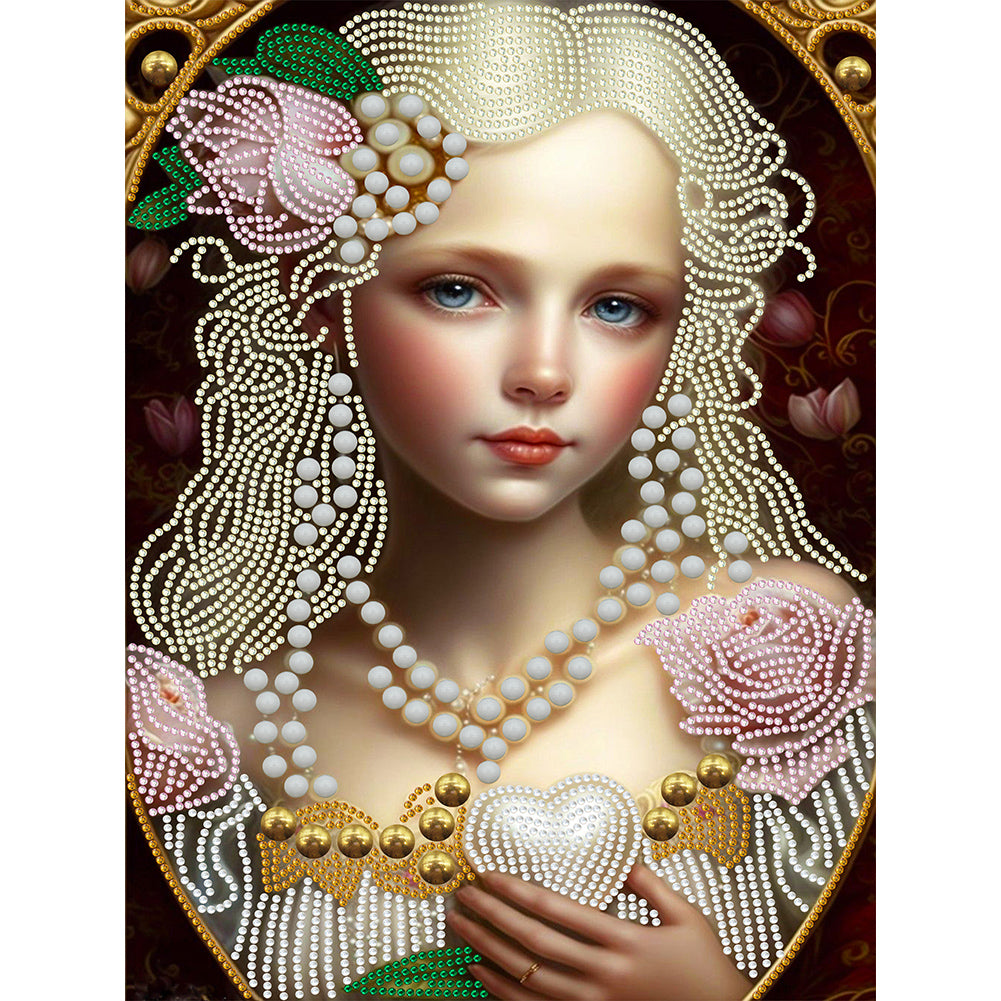 Diamond Painting - Partial Special Shaped - elegant girl (30*40CM)