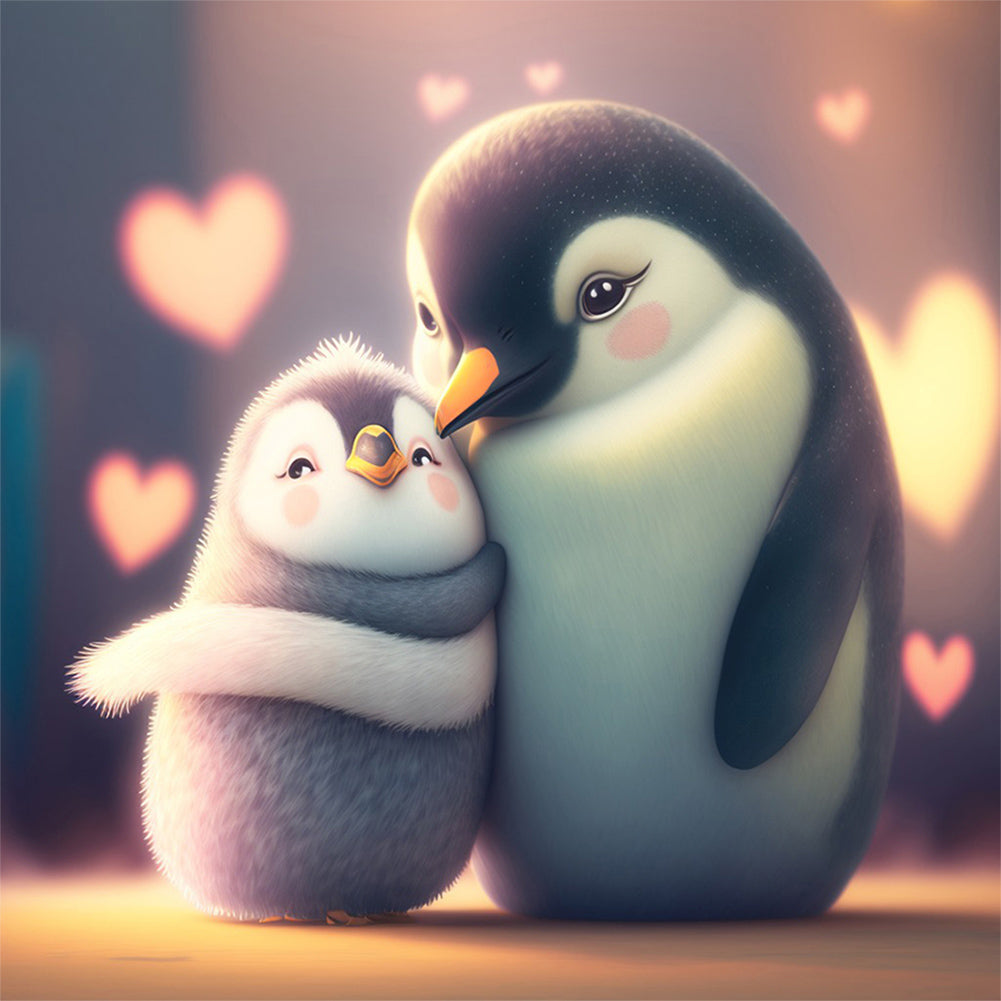 Diamond Painting - Full Round - love penguin (30*30CM)