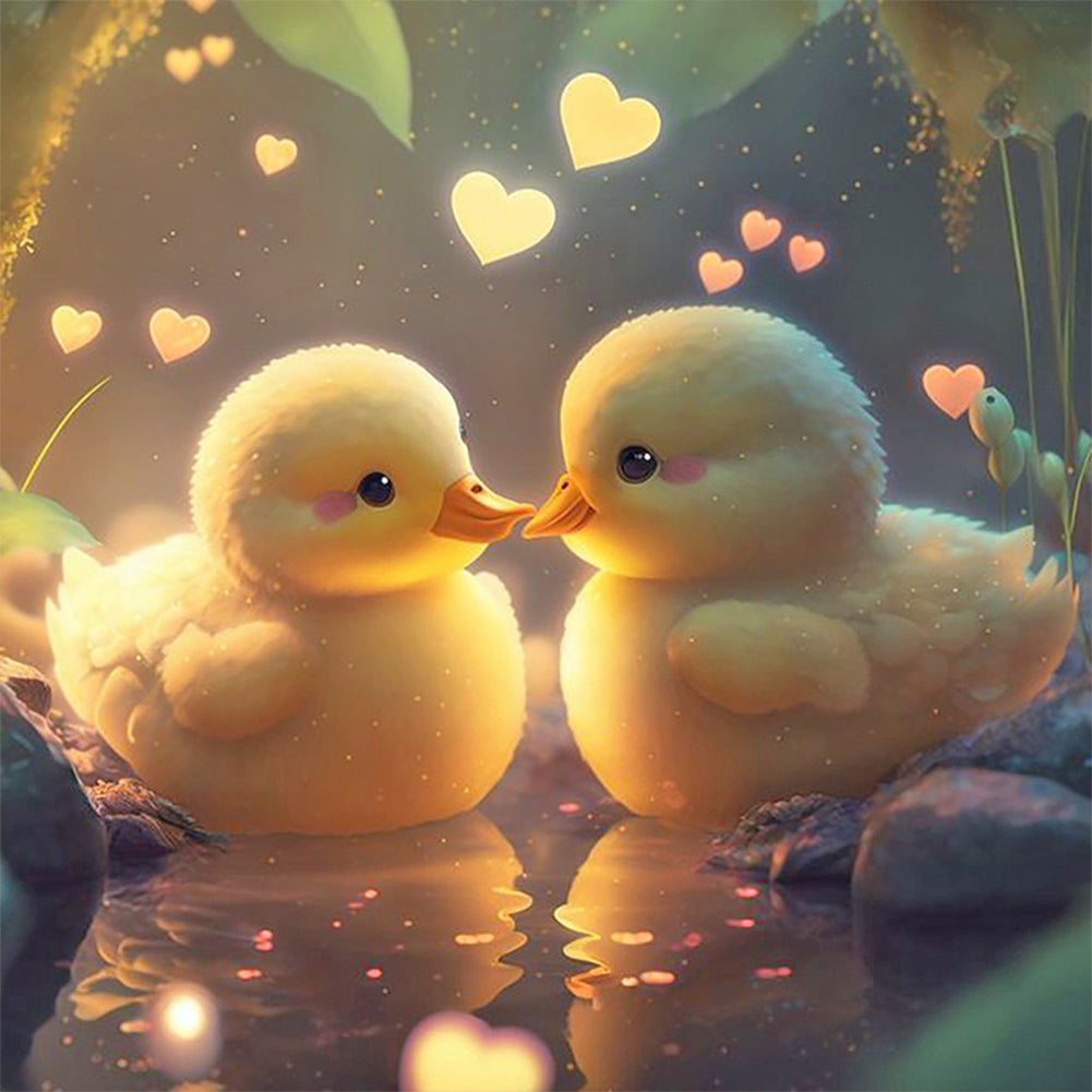 Diamond Painting - Full Round - love duckling (30*30CM)