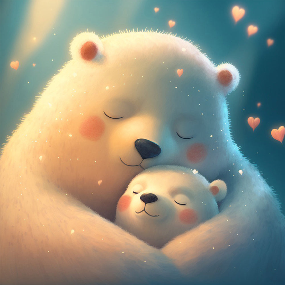 Diamond Painting - Full Round - love white bear (30*30CM)