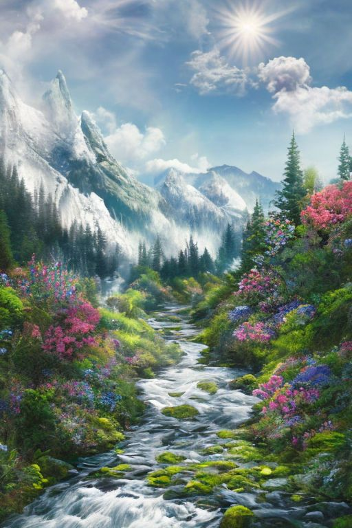 AB Diamond Painting - Full Round - Snow Mountain Creek (40*60cm)