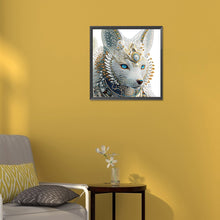 Load image into Gallery viewer, Diamond Painting - Partial Special Shaped - half face white wolf (30*30CM)
