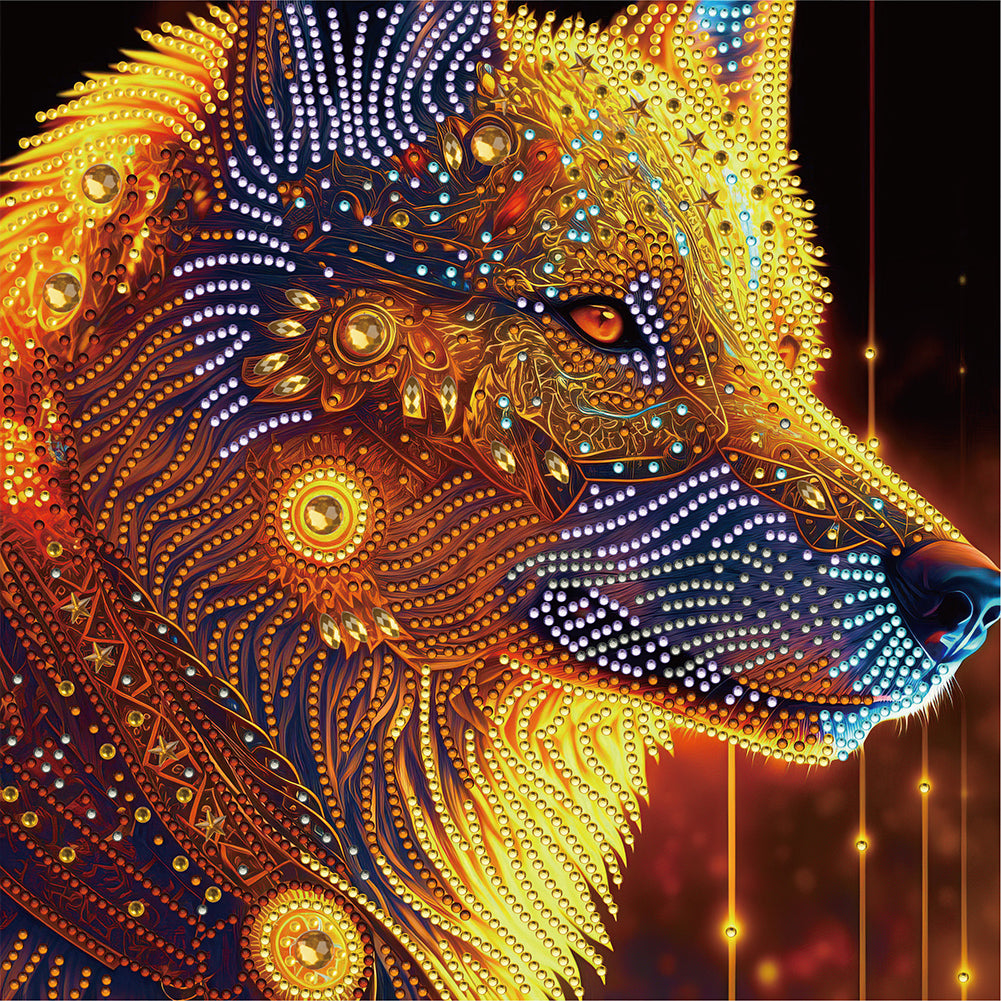 Diamond Painting - Partial Special Shaped - golden wolfhound (30*30CM)