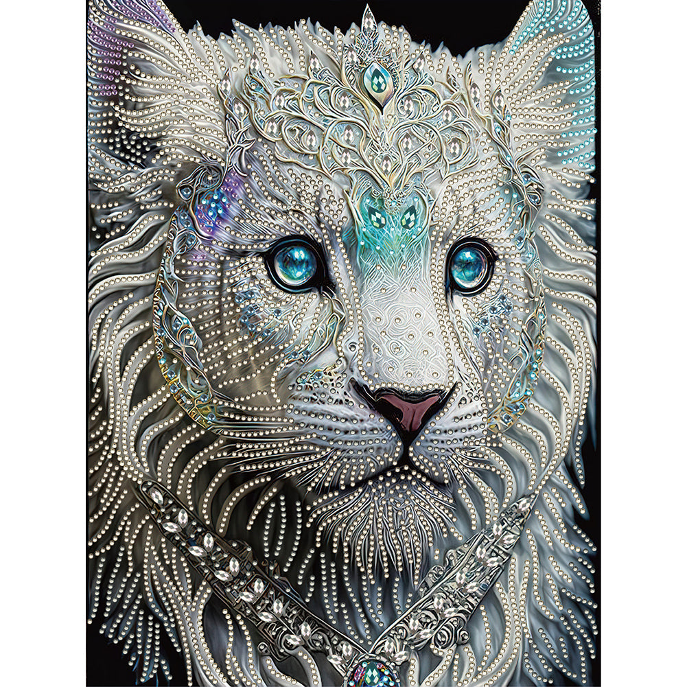 Diamond Painting - Partial Special Shaped - white tiger (30*40CM)