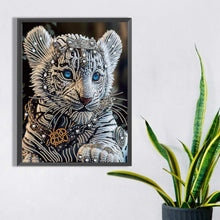 Load image into Gallery viewer, Diamond Painting - Partial Special Shaped - little white tiger (30*40CM)

