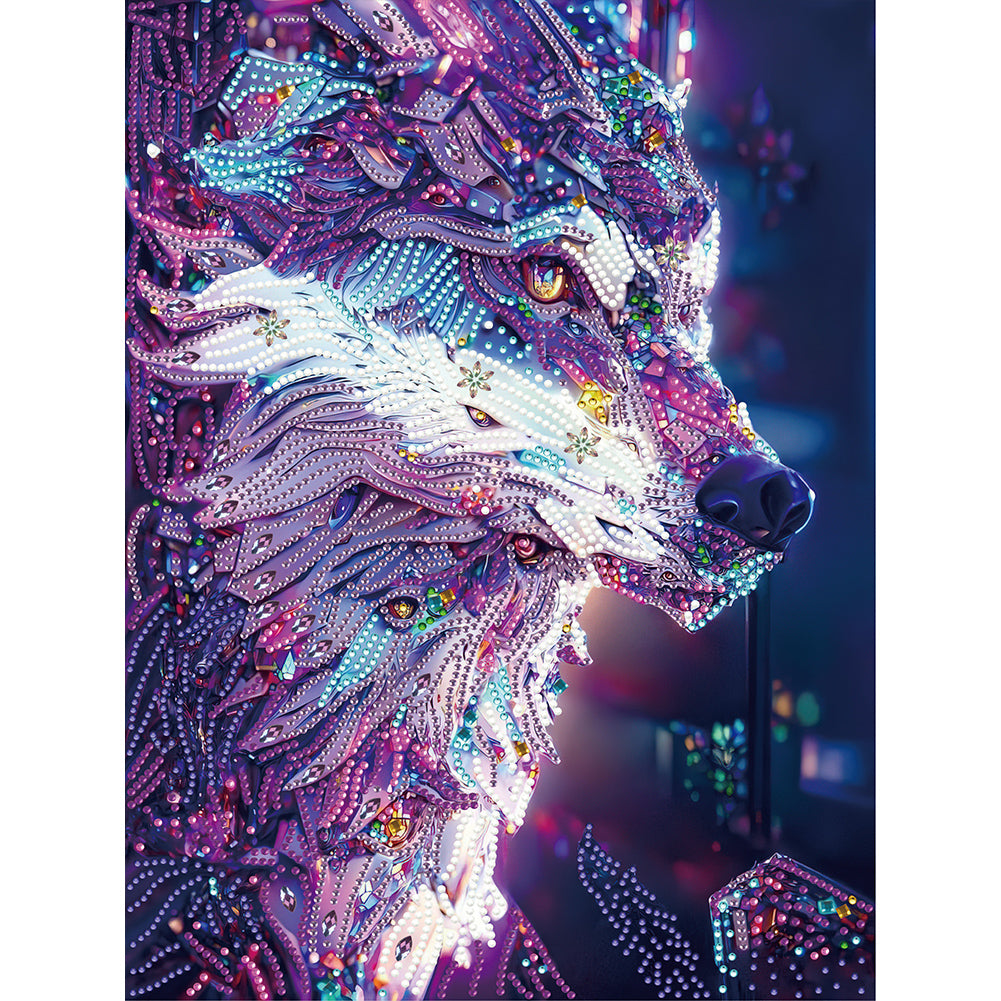 Diamond Painting - Partial Special Shaped - tech wolf (30*40CM)