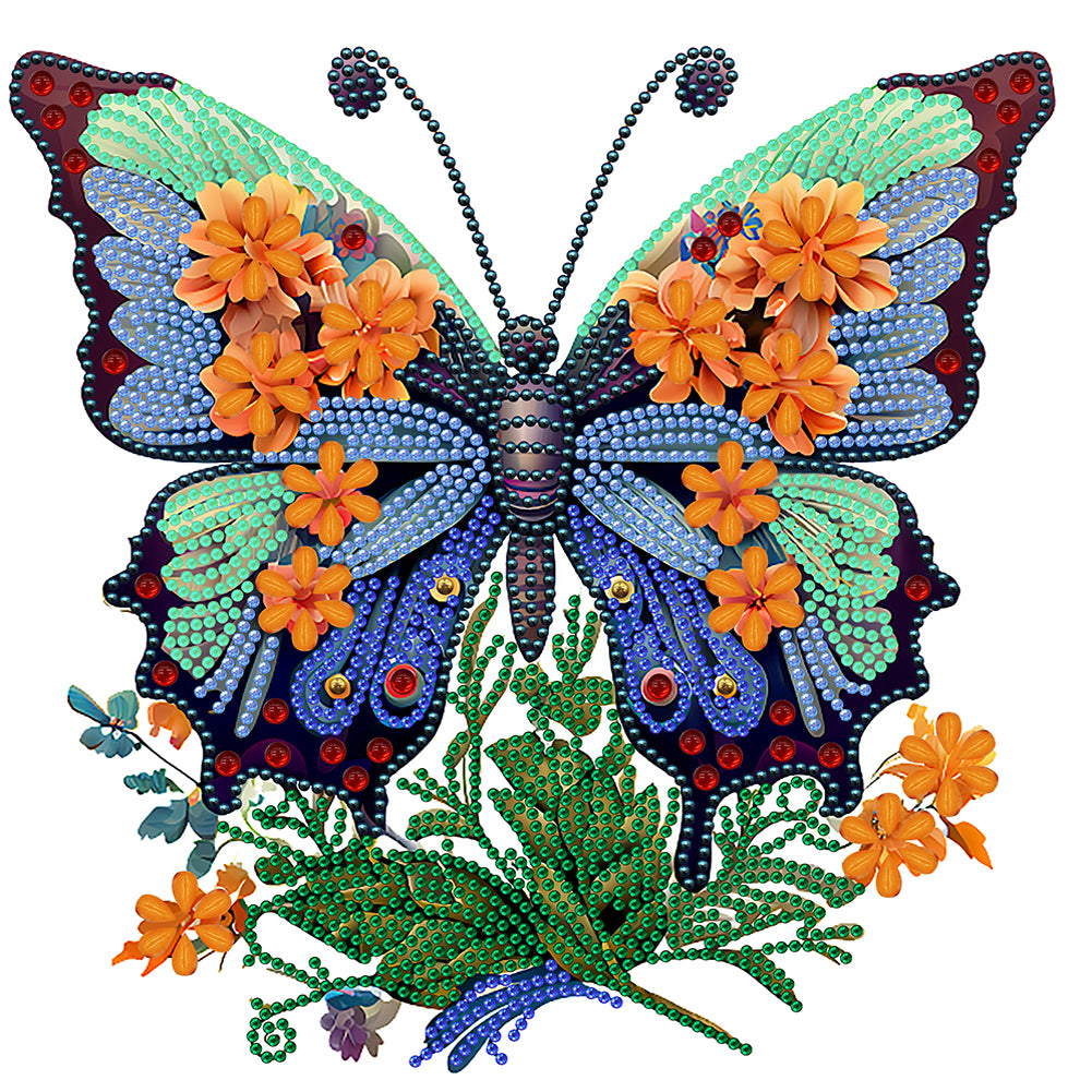 Diamond Painting - Partial Special Shaped - butterfly season (30*30CM)