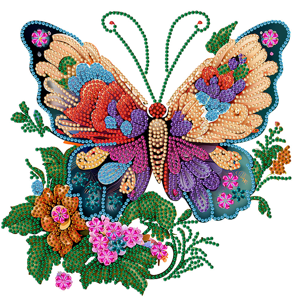 Diamond Painting - Partial Special Shaped - butterfly season (30*30CM)