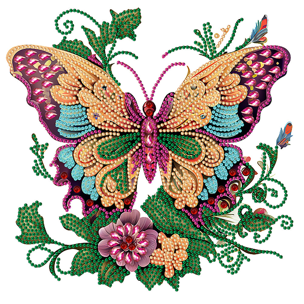 Diamond Painting - Partial Special Shaped - butterfly season (30*30CM)
