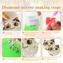 Load image into Gallery viewer, DIY Crystal Diamond Mirror Art Craft Set Cat Paint by Number Kits (007)
