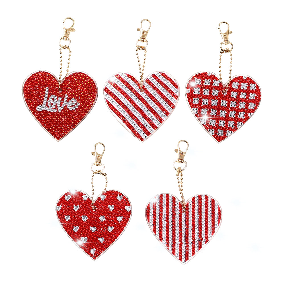 5pcs Diamond Art Keychain Art Craft 5D Special-shaped Drill Gifts (B13)