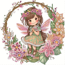 Load image into Gallery viewer, Diamond Painting - Partial Special Shaped - Wreath fairy girl (30*30CM)
