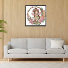 Load image into Gallery viewer, Diamond Painting - Partial Special Shaped - Wreath fairy girl (30*30CM)
