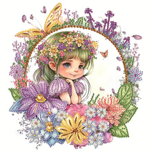 Load image into Gallery viewer, Diamond Painting - Partial Special Shaped - Wreath fairy girl (30*30CM)
