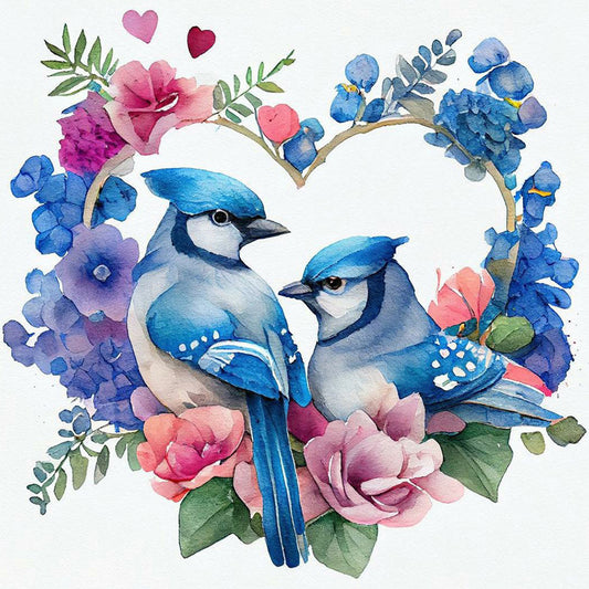 Diamond Painting - Full Round - love wreath bird (30*30CM)