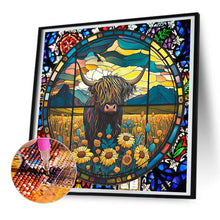 Load image into Gallery viewer, Diamond Painting - Full Round - stained glass cow (30*30CM)
