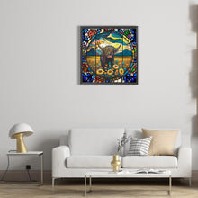 Load image into Gallery viewer, Diamond Painting - Full Round - stained glass cow (30*30CM)
