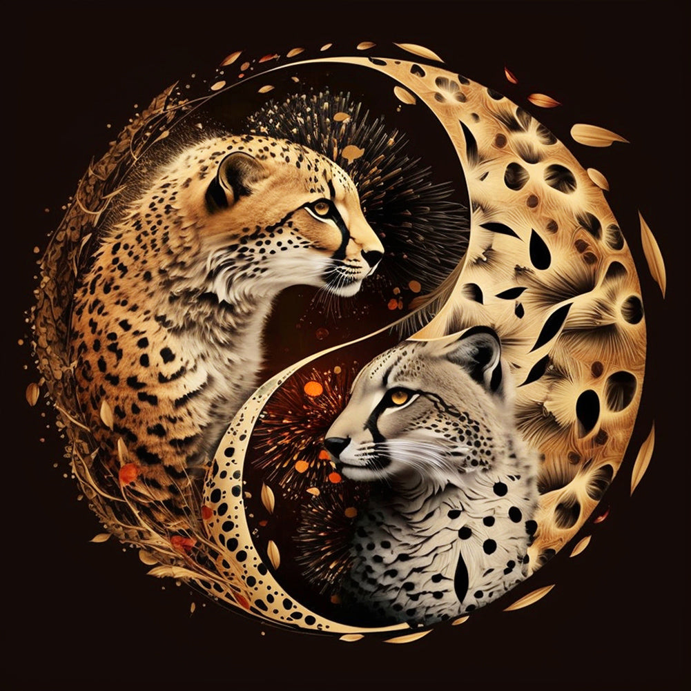 Diamond Painting - Full Round - yin and yang bipolar leopard (30*30CM)