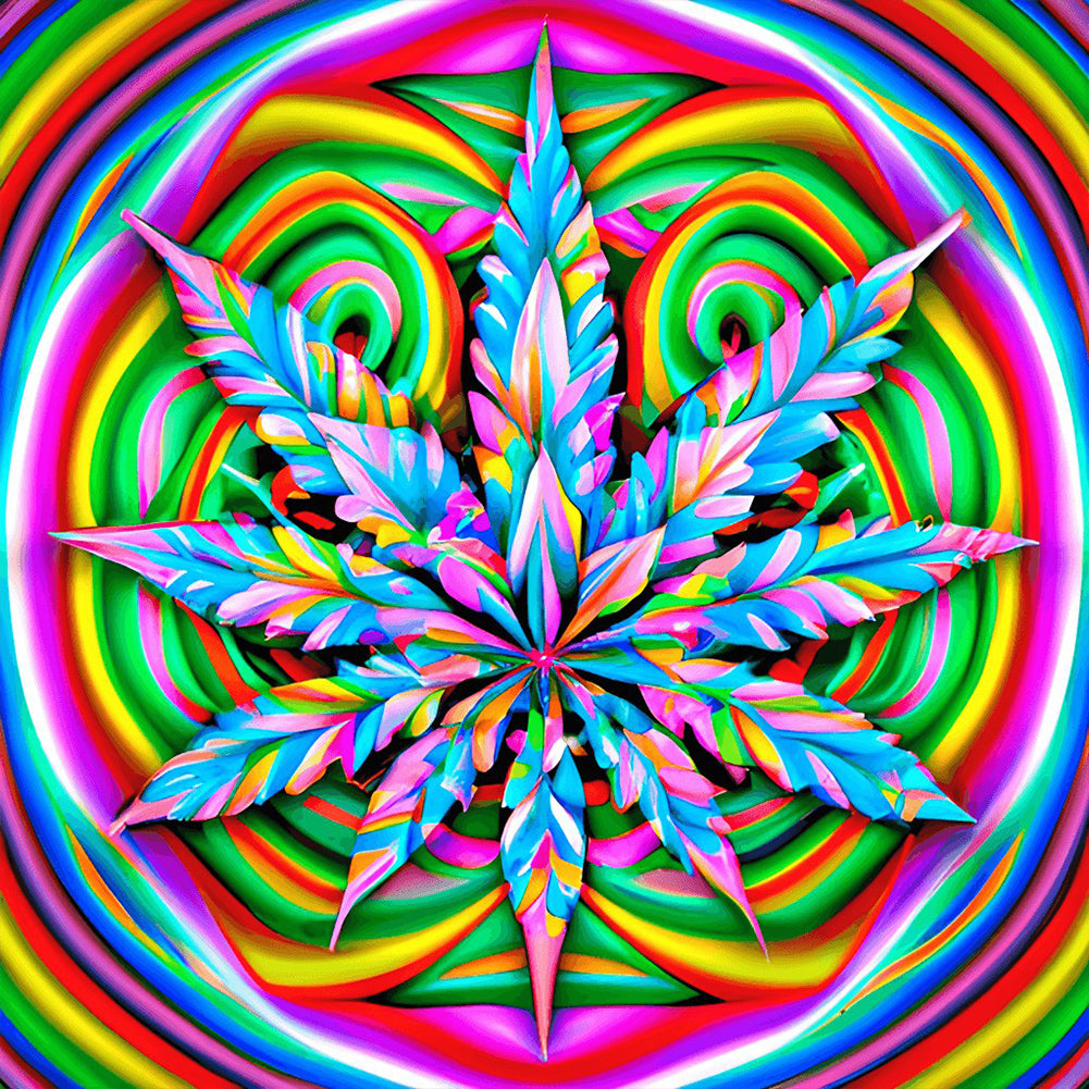 Diamond Painting - Full Round - marijuana leaf (30*30CM)