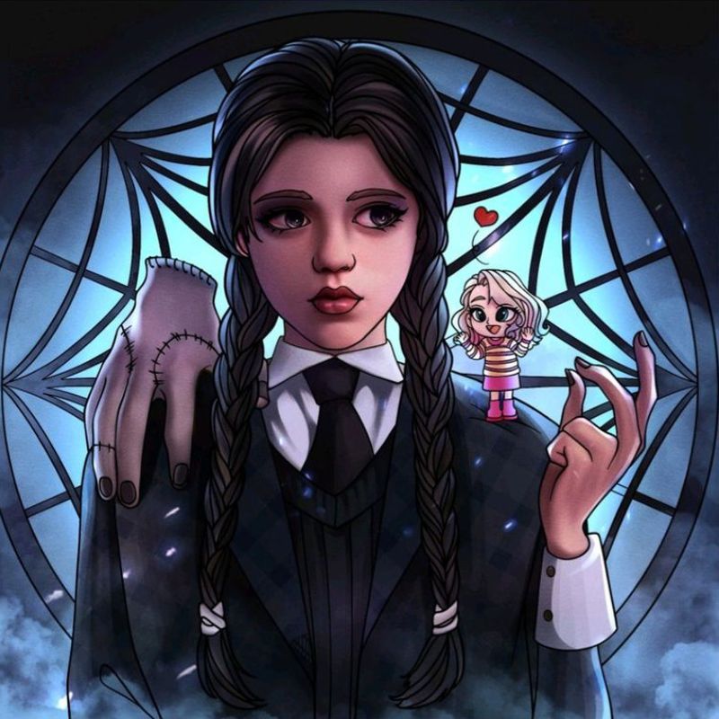 Diamond Painting - Full Round - wednesday adams (40*40CM)