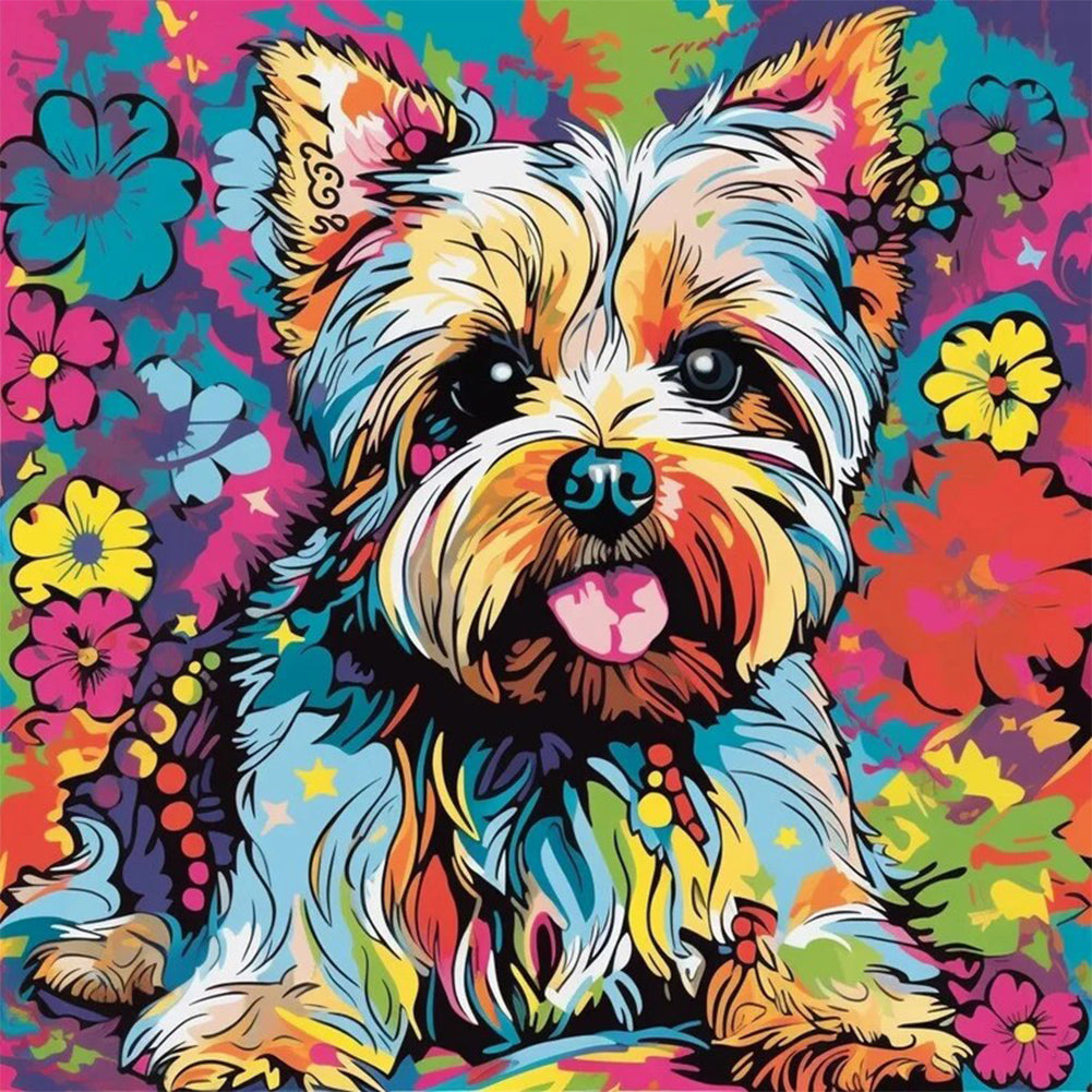 Diamond Painting - Full Round - happy dog (30*30CM)