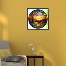 Load image into Gallery viewer, Diamond Painting - Full Round - Sunset and sunflowers (30*30CM)
