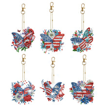 Load image into Gallery viewer, 6pcs 5D Diamond Art Key Rings Art Craft DIY Special-shaped Drill Gifts (GJ063)
