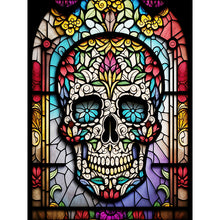 Load image into Gallery viewer, Diamond Painting - Full Round - skull glass painting (30*40CM)
